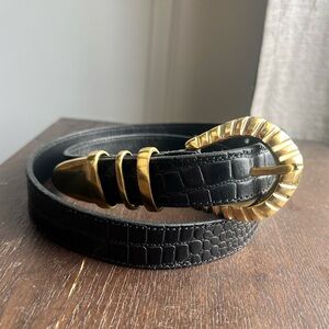 Natalie Borton Designs | The Natalie Belt in Black Embossed Croc